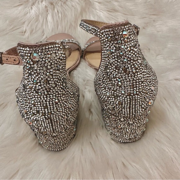 Blue by Betsey Johnson Mari Rhinestone Block Heel Sandals - Size 9 - Picture 10 of 16